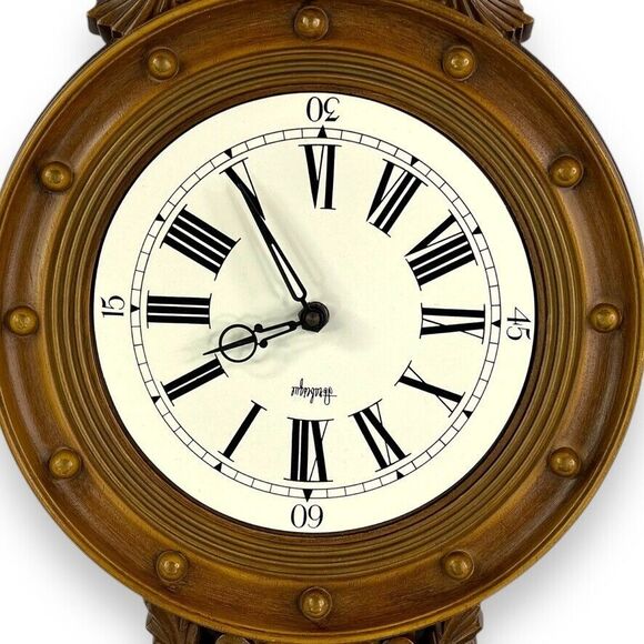 VINTAGE 1960's Burwood 4305 Large American Eagle Wall Clock 22” Faux Wood WORKS! - Picture 6 of 16